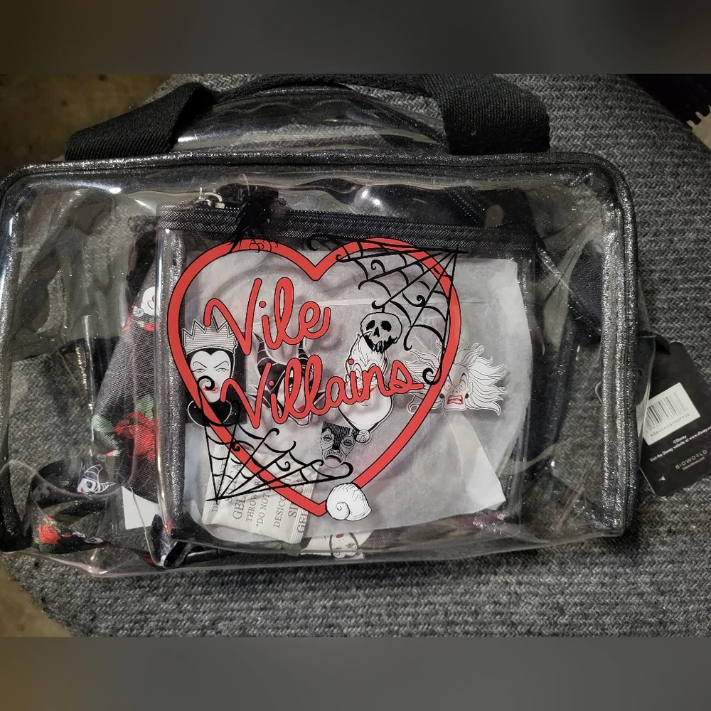 NWT Clear Disney Villains Makeup Bags Bundle